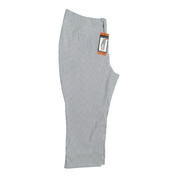Mario Serrani Italy Comfort Stretch Capri Pants Size XXL Navy Stripe Pull On - Picture 3 of 8